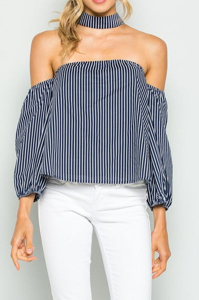 Off shoulder top with choker hotsell