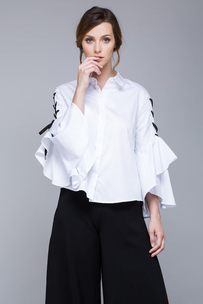 Not Your Basic White Shirt - WhiteTie Blouse