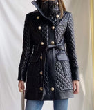 black leather jacket