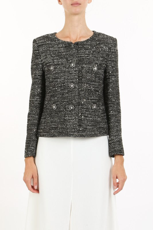 Vintra Embellished Tweed Jacket