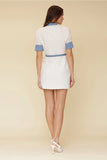 Tweed Denim Trim Tailored Mini Dress