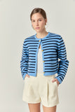 Blue and Navy Stripes Cardigan