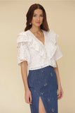 White Lace Crop Blouse