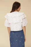 White Lace Crop Blouse