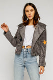faux suede moto jacket