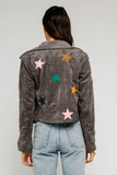 faux suede moto jacket