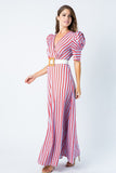 striped maxi dress