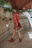 faux suede moto jacket