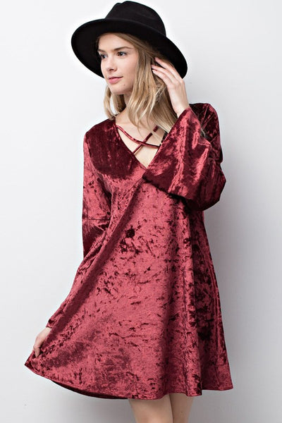 Rock Burgundy Velvet Dress