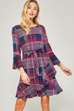 plaid wrap dress