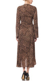 Olivaceous Cheetah Wrap Midi Dress