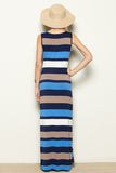 Beach Blue Stripe Maxi Dress 