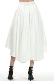 Exotic White Hi-Low Midi Skirt
