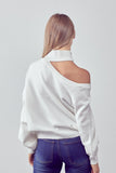 Winter Ivory Cut Out Sweater Top