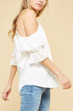White Ruffle Halter Neckline