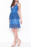 Bella Blue Lace Peplum Dress