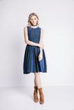 Endless Rose Vertical Stripe Teal Knit Dress