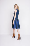 Endless Rose Vertical Stripe Teal Knit Dress