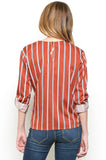 Striped Wrap Blouse