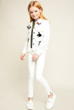 Girls White Denim Jacket