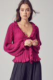 pink knit top