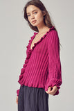 pink knit top
