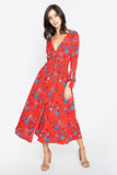 Rose Floral Midi Dress