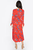 Rose Floral Midi Dress