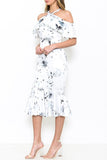 off shoulder halter floral dress
