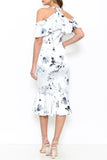 off shoulder halter floral dress